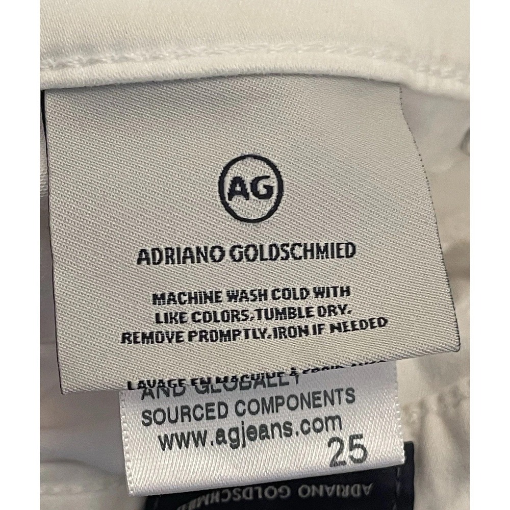 Adriano Goldschmied 25 Prima Crop Cigarette White Jeans Women's Stretch - Picture 7 of 8